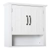 HOMCOM Bathroom Wall Cabinet, Medicine Cabinet, Kitchen Cupboard with 2 Doors and Adjustable Shelf, White
