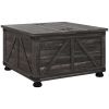 HOMCOM Farmhouse Coffee Table with Storage, Large Square Coffee Table for Living Room Furniture, Wooden Center Table