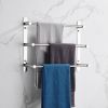 THREE Stagger Layers Towel Rack SUS304 Stainless Steel Hand Polishing Mirror Polished Finished Bathroom Accessories Set Three Towel Bars 15.7 inch bar