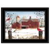 "Winter Friends" by Billy Jacobs, Ready to Hang Framed Print, Black Frame