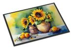 NEW Sunflowers in Watercolor Doormat Front Door Mat Indoor Outdoor Rugs for Entryway, Non Slip Washable Low Pile, 18H X 27W