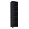 Zachary Black 5-Shelf Slim Bookcase