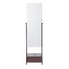 VEVOR Mirror Jewelry Cabinet Standing Mirror with Storage Full Length Brown