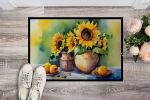 NEW Sunflowers in Watercolor Doormat Front Door Mat Indoor Outdoor Rugs for Entryway, Non Slip Washable Low Pile, 18H X 27W