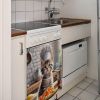 1pc Cat Chef Theme Magnetic Dishwasher Door Cover Sticker, Suitable for Dishwashers, Refrigerator, Etc. - Easy to Clean