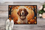 NEW Brittany Spaniel Fall Doormat Front Door Mat Indoor Outdoor Rugs for Entryway, Non Slip Washable Low Pile, 18H X 27W