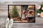 NEW Cookies with Santa Claus Doormat Front Door Mat Indoor Outdoor Rugs for Entryway, Non Slip Washable Low Pile, 18H X 27W