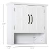 HOMCOM Bathroom Wall Cabinet, Medicine Cabinet, Kitchen Cupboard with 2 Doors and Adjustable Shelf, White