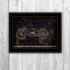 "Motor Bike Patent I" by Cloverfield & Co, Ready to Hang Framed Print, Black Frame