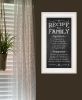 "Recipe for Family" by Susan Ball, Ready to Hang Framed Print, White Frame