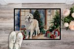 Great Pyrenees Cozy Christmas Doormat Front Door Mat Indoor Outdoor Rugs for Entryway, Non Slip Washable Low Pile, 24H X 36W