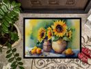 NEW Sunflowers in Watercolor Doormat Front Door Mat Indoor Outdoor Rugs for Entryway, Non Slip Washable Low Pile, 18H X 27W