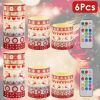 3Pcs/6Pcs/9Pcs quantity options Christmas Flameless LED Candles Deer Flickering Candle Lights Pillar Candles with 3 Lighting Modes Timer Remote Contro