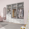 Livelylodge Modular Wardrobe Closet - Freestanding White Closet with Spacious Storage Shelves and Hanging Rods 70.86"W x 16.04"D x 70.86"H