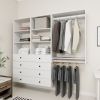 Livelylodge Modular Wardrobe Closet - Freestanding White Closet with Spacious Storage Shelves and Hanging Rods 70.86"W x 16.04"D x 70.86"H