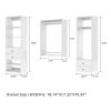 Livelylodge Modular Wardrobe Closet - Freestanding White Closet with Spacious Storage Shelves and Hanging Rods 70.86"W x 16.04"D x 70.86"H