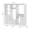 Livelylodge Modular Wardrobe Closet - Freestanding White Closet with Spacious Storage Shelves and Hanging Rods 70.86"W x 16.04"D x 70.86"H