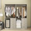 Closet Organizer System, Closet System with Drawers, Clothes Organizer with Closet Shelves Wall Mounted