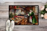 NEW Cookies with Santa Claus Father Christmas Doormat Front Door Mat Indoor Outdoor Rugs for Entryway, Non Slip Washable Low Pile, 18H X 27W