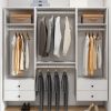 Livelylodge Modular Wardrobe Closet - Freestanding White Closet with Spacious Storage Shelves and Hanging Rods 70.86"W x 16.04"D x 70.86"H